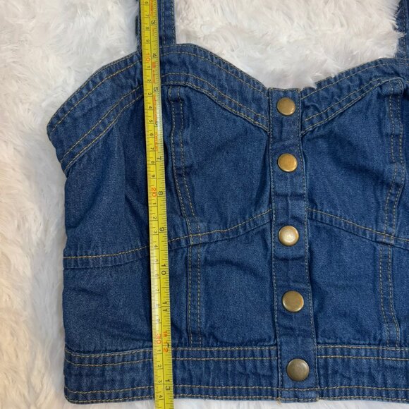 NWOT Japna Denim Crop Top Size M - Picture 5 of 7